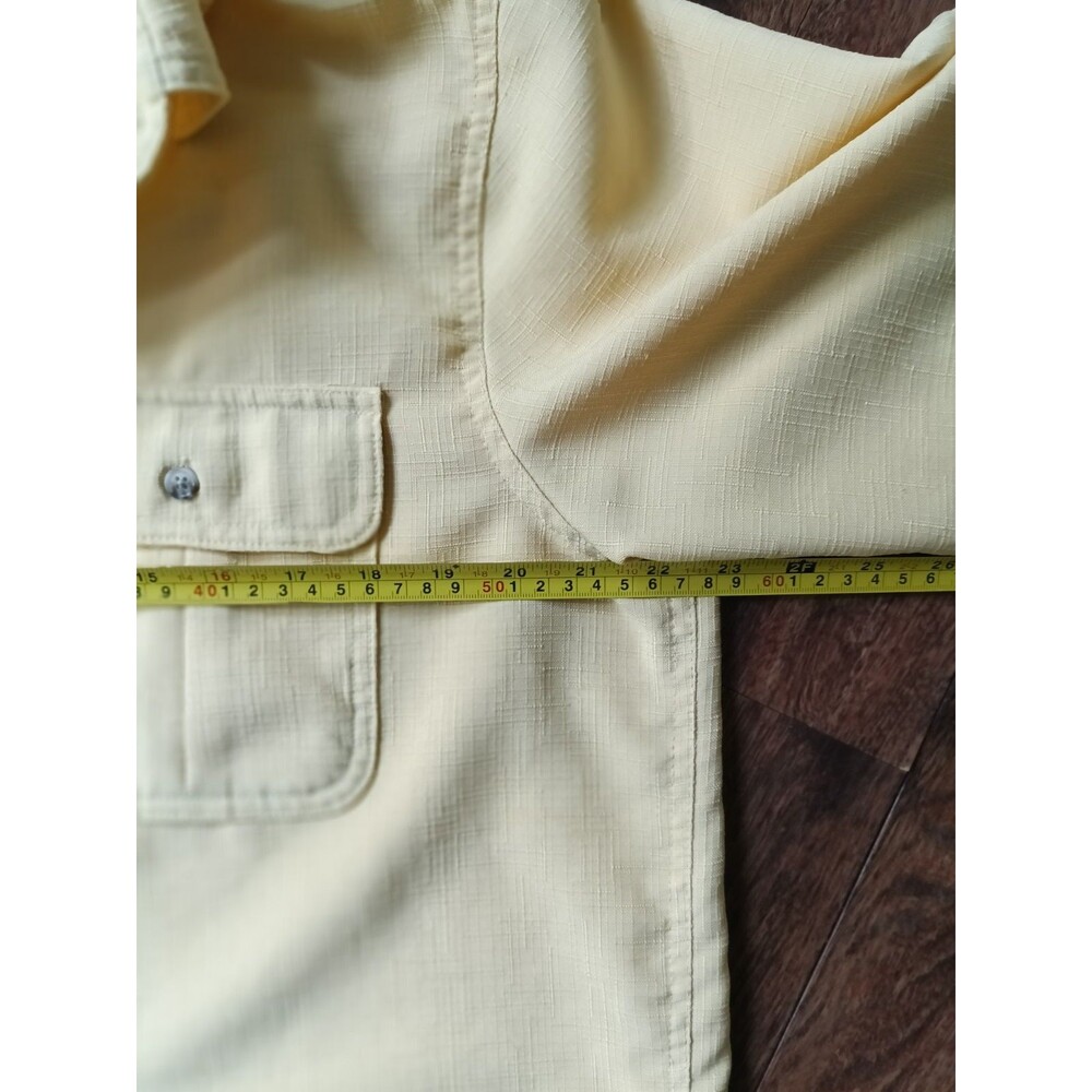 John Blair Men's Safari Outdoors Cargo Button Up Shirt Cream/Tan  Check Size (L) - Picture 7 of 9